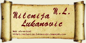 Milenija Lukanović vizit kartica